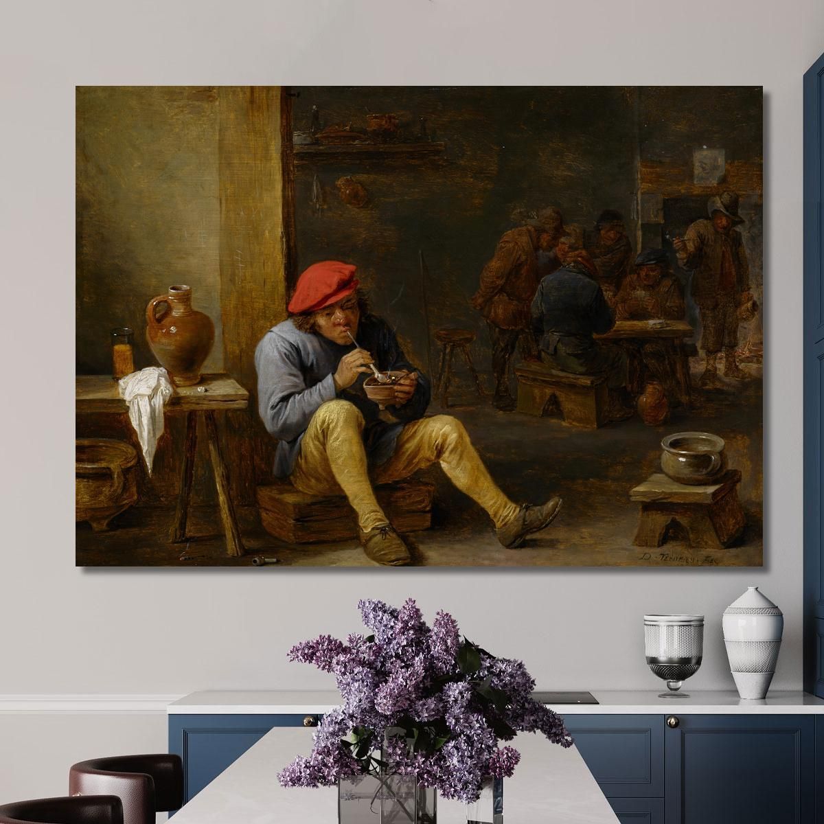 Farmer In A Tavern Lighting His Pipe David Teniers The Younger dty35 canvas print 