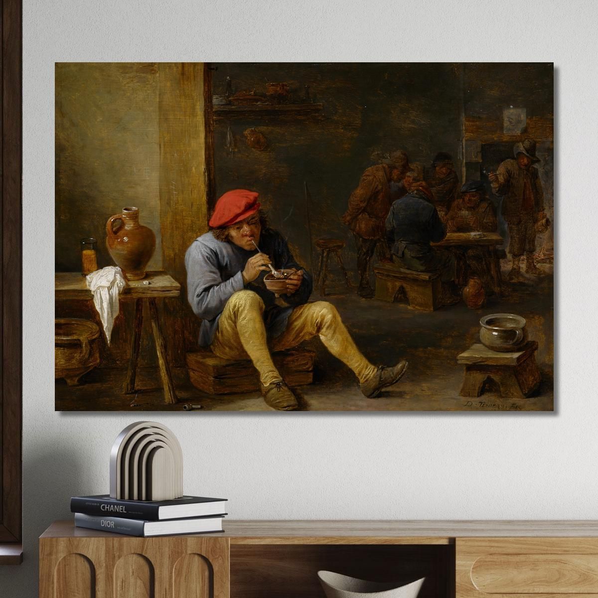 Farmer In A Tavern Lighting His Pipe David Teniers The Younger dty35 canvas print 