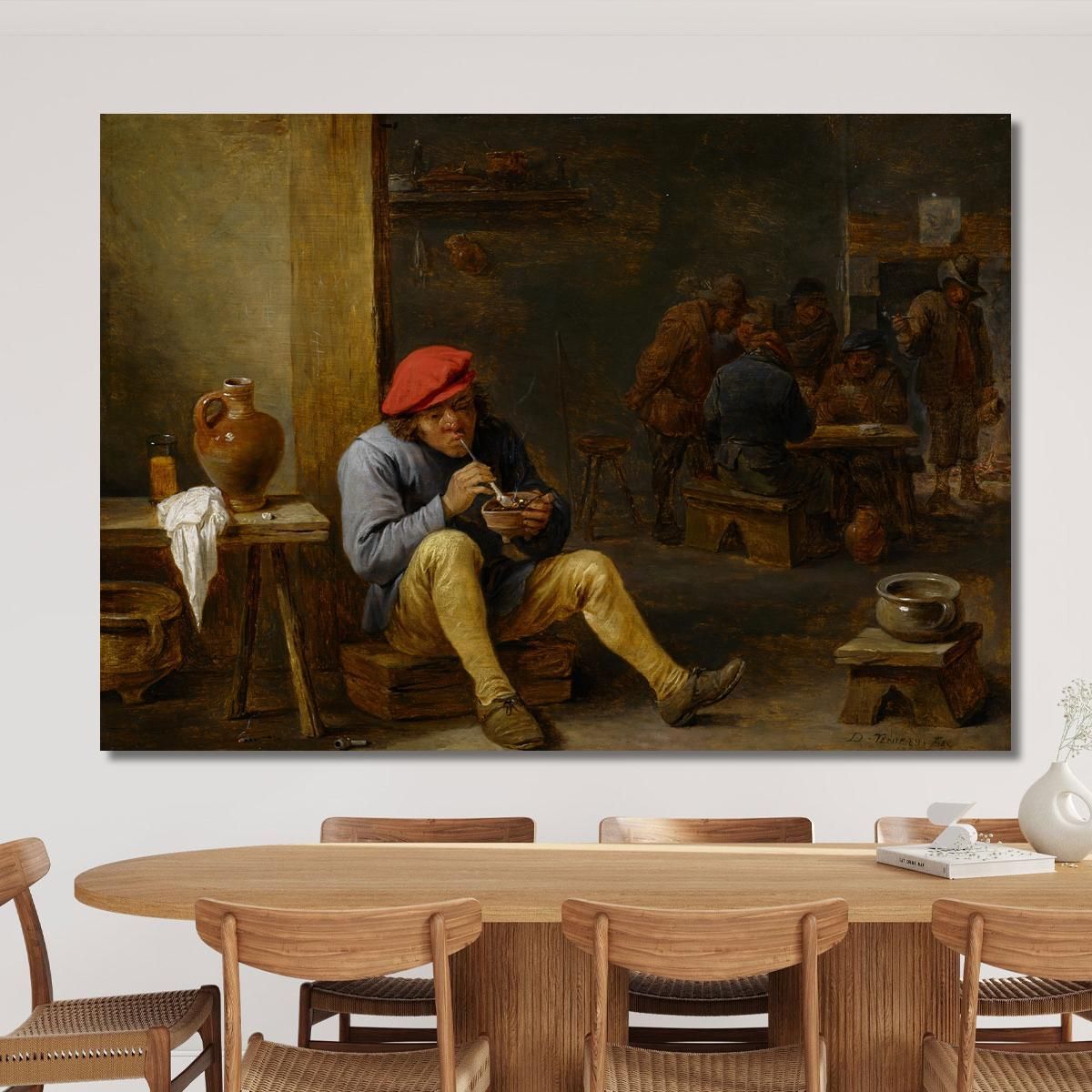 Farmer In A Tavern Lighting His Pipe David Teniers The Younger dty35 canvas print 