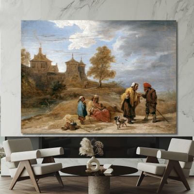 Gypsies In A Landscape David Teniers The Younger dty41 canvas print 