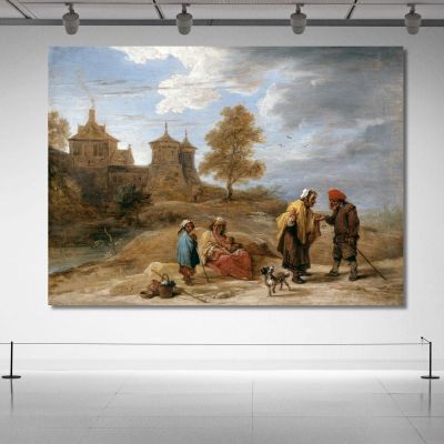Gypsies In A Landscape David Teniers The Younger dty41 canvas print 