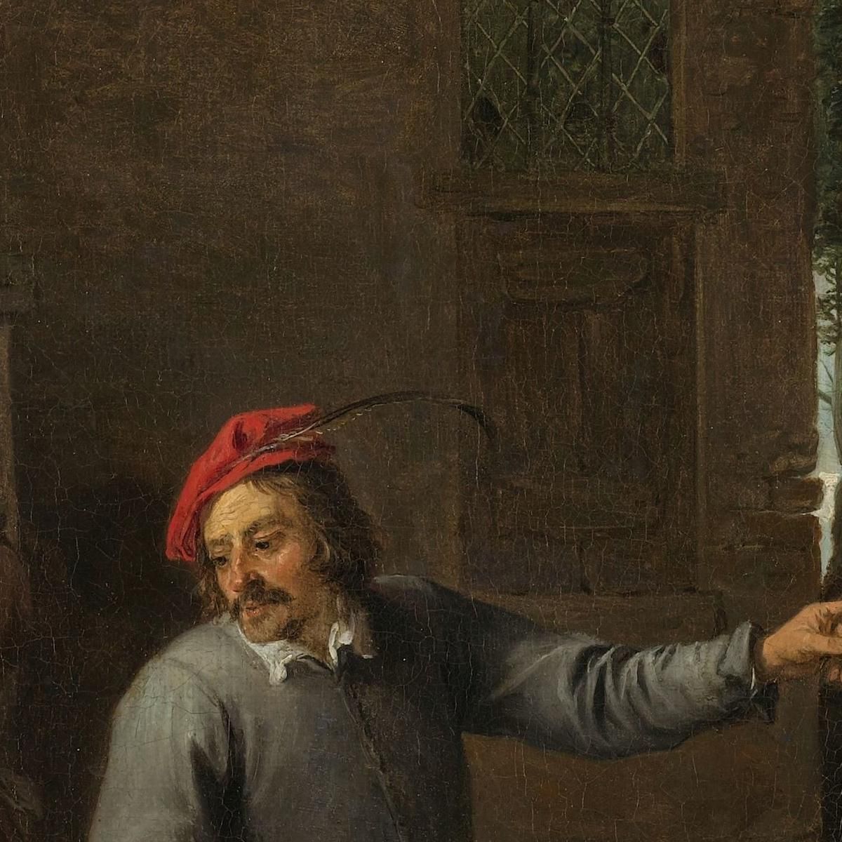 Husbandman At A Cottage Door With A Seated Woman And Child David Teniers The Younger dty42 canvas print