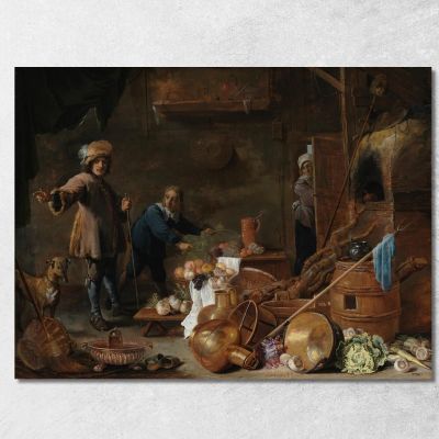 Kitchen Interior 2 David Teniers The Younger dty48 canvas print 