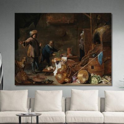 Kitchen Interior 2 David Teniers The Younger dty48 canvas print 