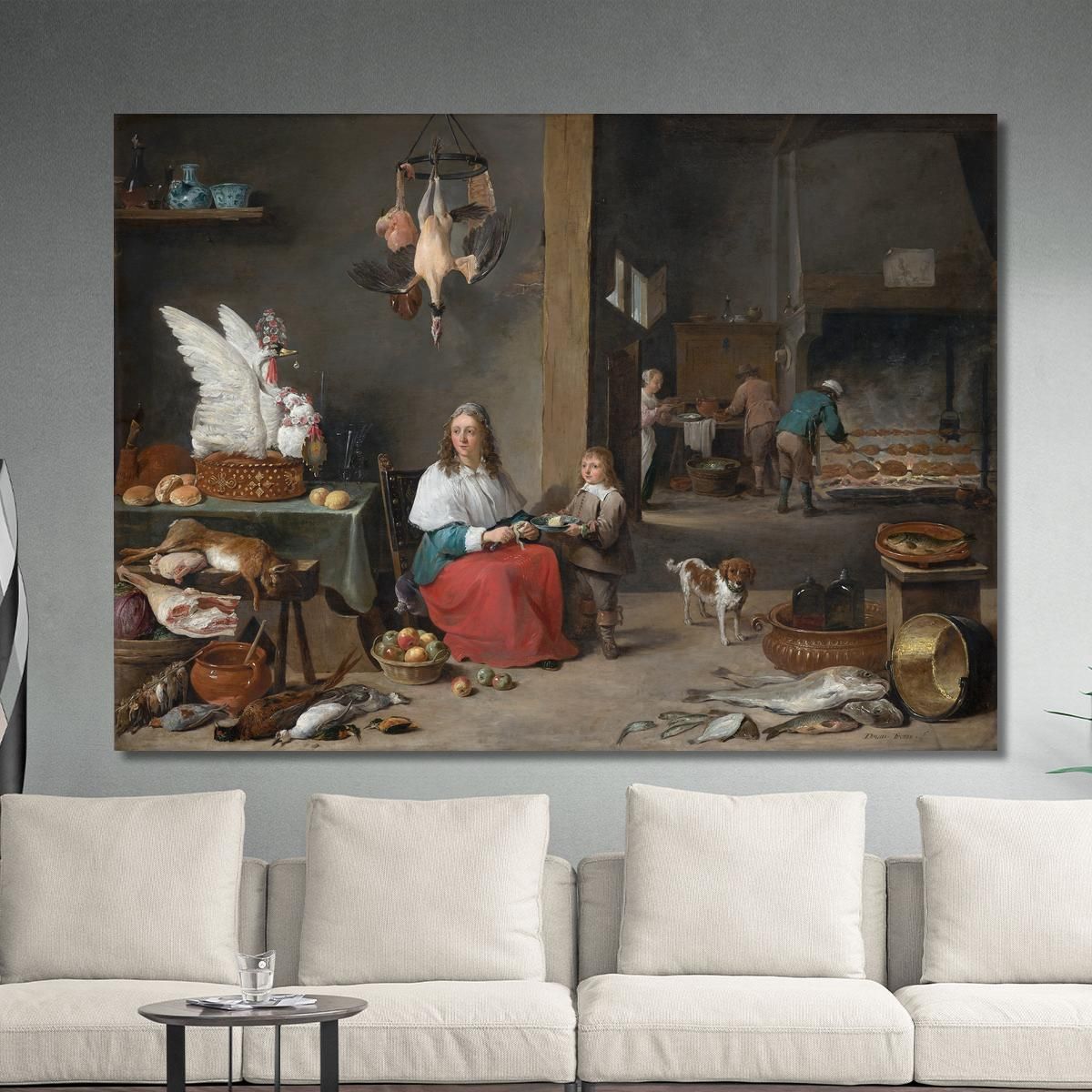 Kitchen Interior David Teniers The Younger dty49 canvas print 