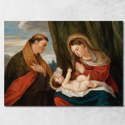 Madonna And Child With St. Ludwig Of Toulouse David Teniers The Younger dty56 canvas print 