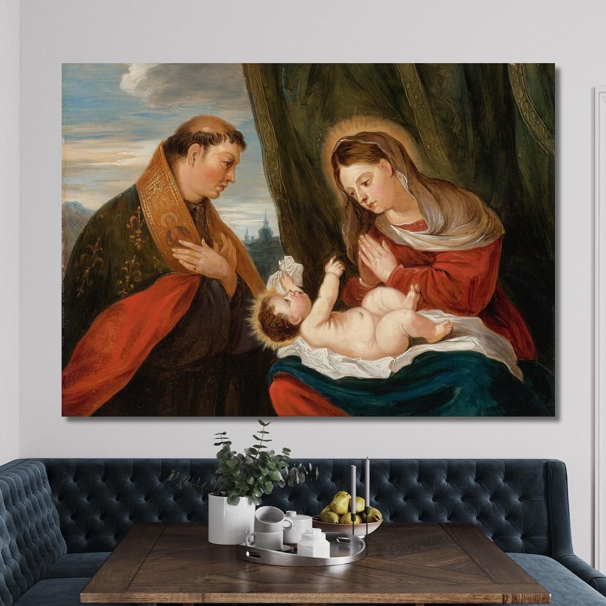 Madonna And Child With St. Ludwig Of Toulouse David Teniers The Younger dty56 canvas print 
