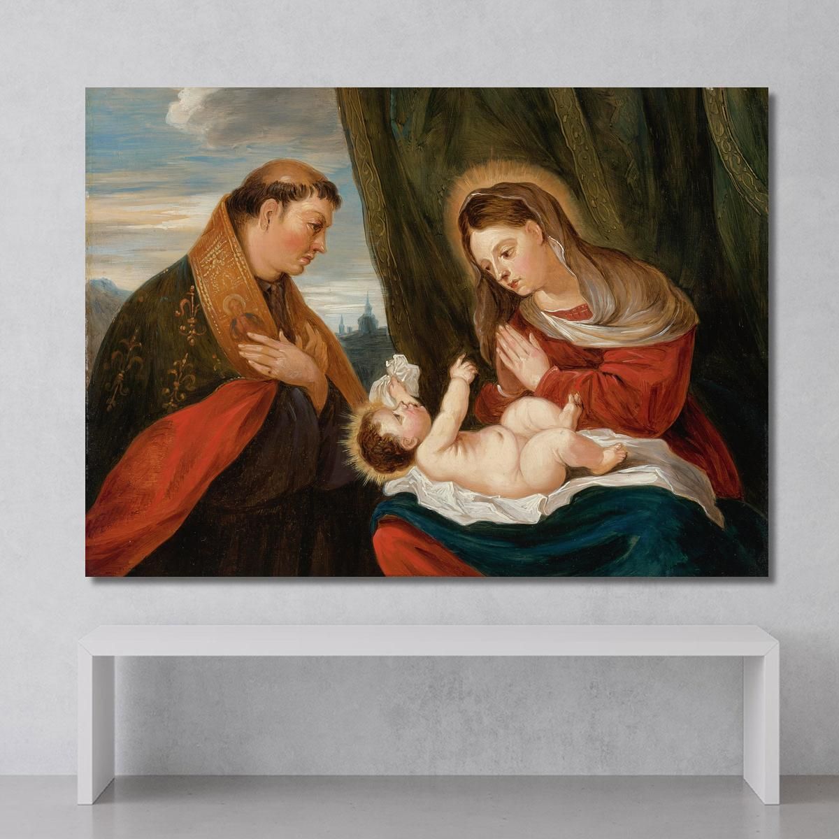 Madonna And Child With St. Ludwig Of Toulouse David Teniers The Younger dty56 canvas print 