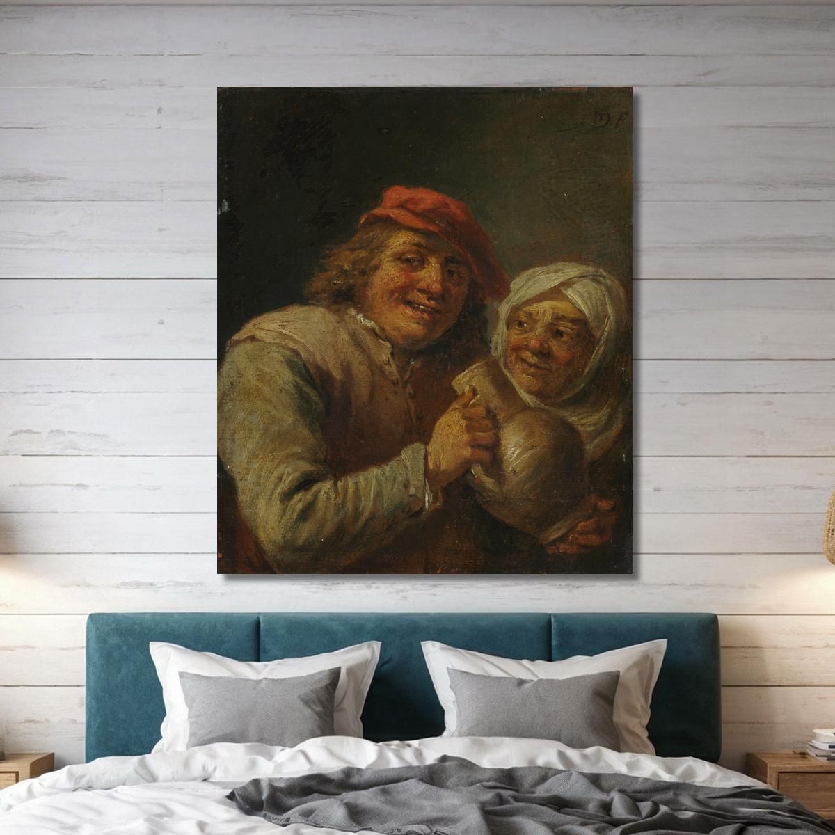 Old Man And Woman David Teniers The Younger dty61 canvas print 