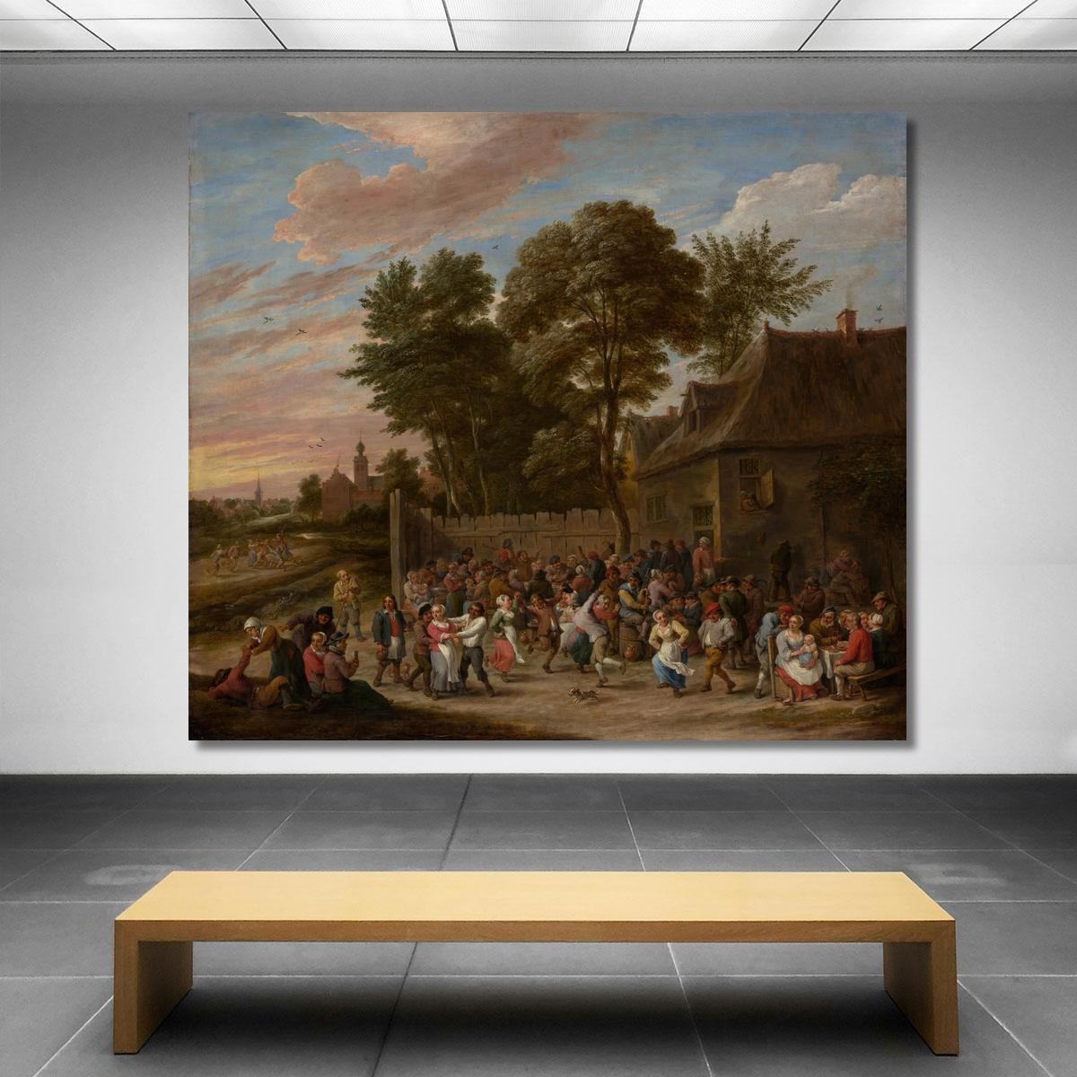 Peasants Dancing And Feasting David Teniers The Younger dty65 canvas print 