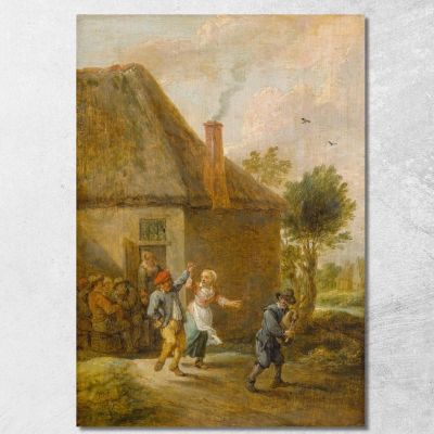Peasants Dancing In Front Of An Inn David Teniers The Younger dty66 canvas print 
