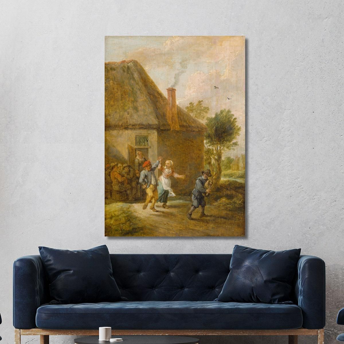 Peasants Dancing In Front Of An Inn David Teniers The Younger dty66 canvas print 
