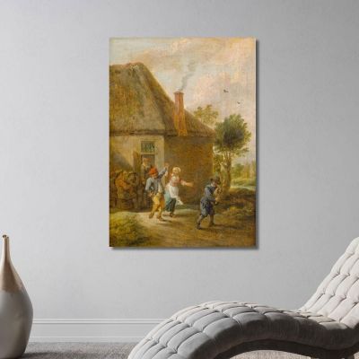 Peasants Dancing In Front Of An Inn David Teniers The Younger dty66 canvas print 