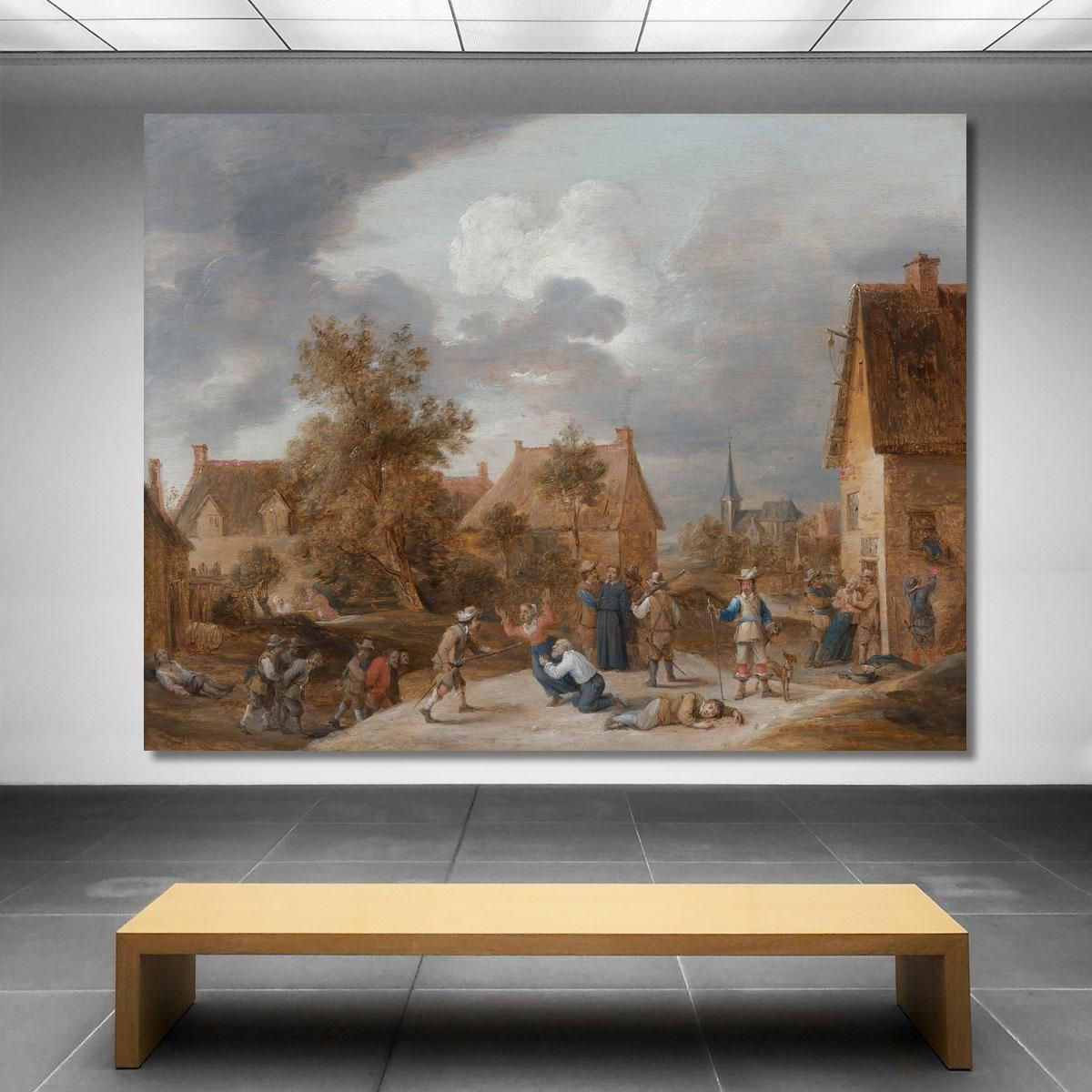 Soldiers Sacking A Village David Teniers The Younger dty78 canvas print 