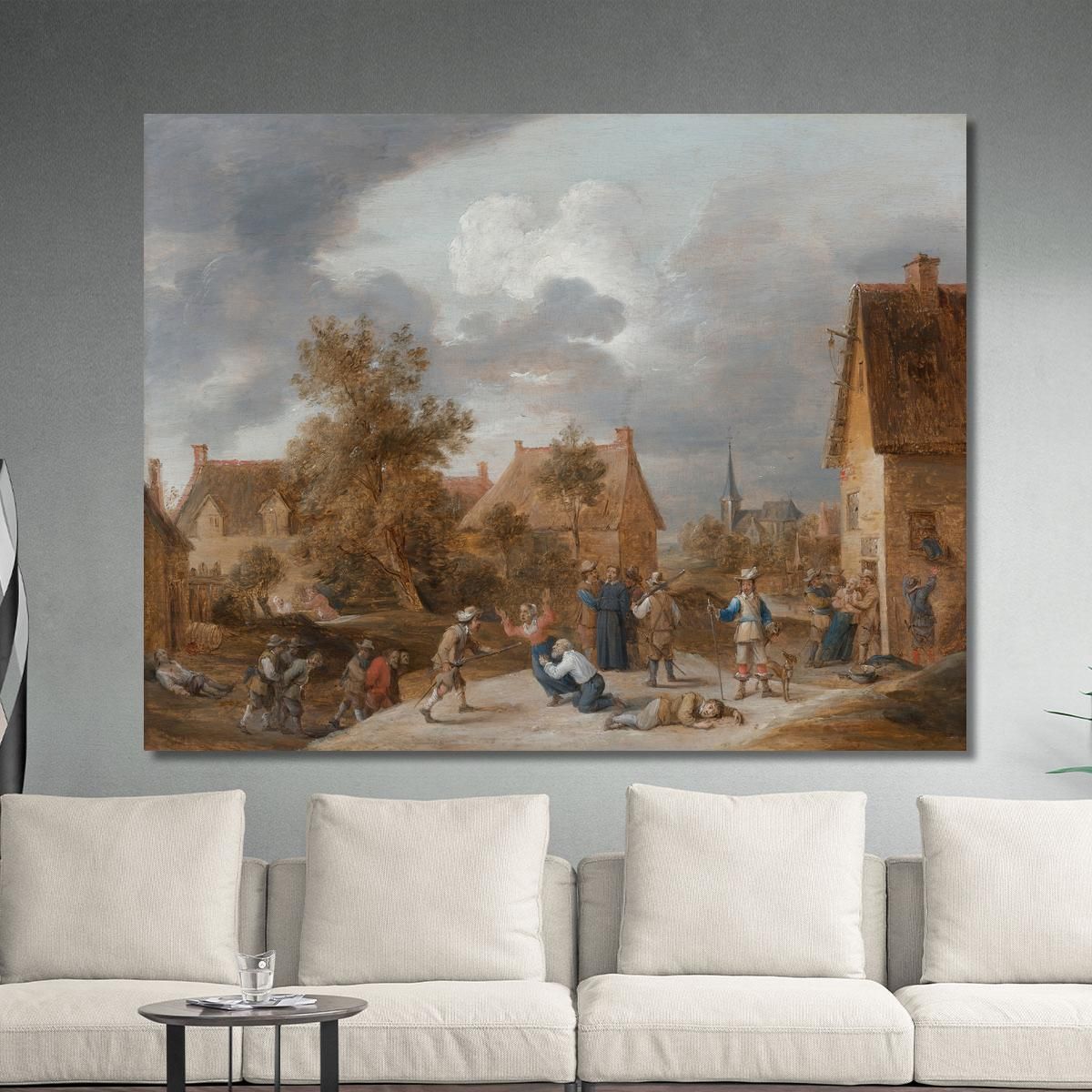 Soldiers Sacking A Village David Teniers The Younger dty78 canvas print 