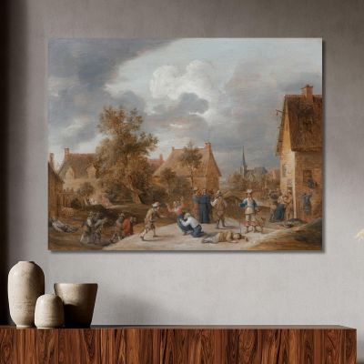 Soldiers Sacking A Village David Teniers The Younger dty78 canvas print 