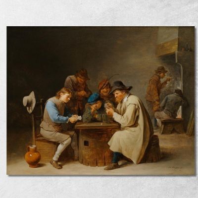 The Card Players David Teniers The Younger dty88 canvas print 