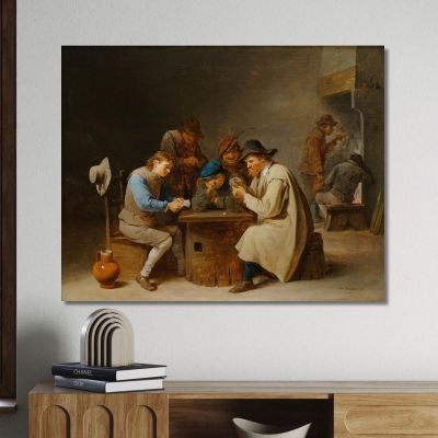 The Card Players David Teniers The Younger dty88 canvas print 