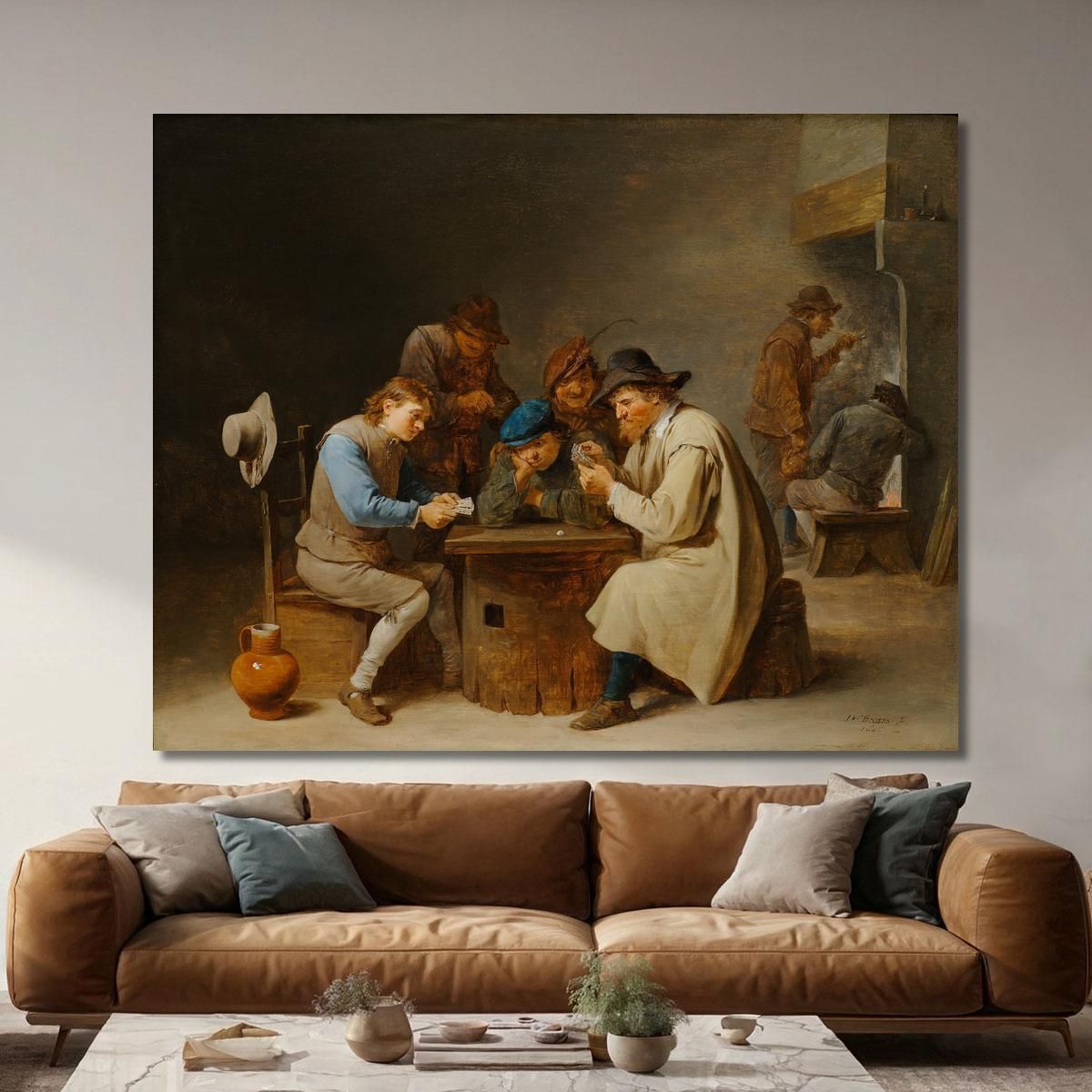 The Card Players David Teniers The Younger dty88 canvas print 