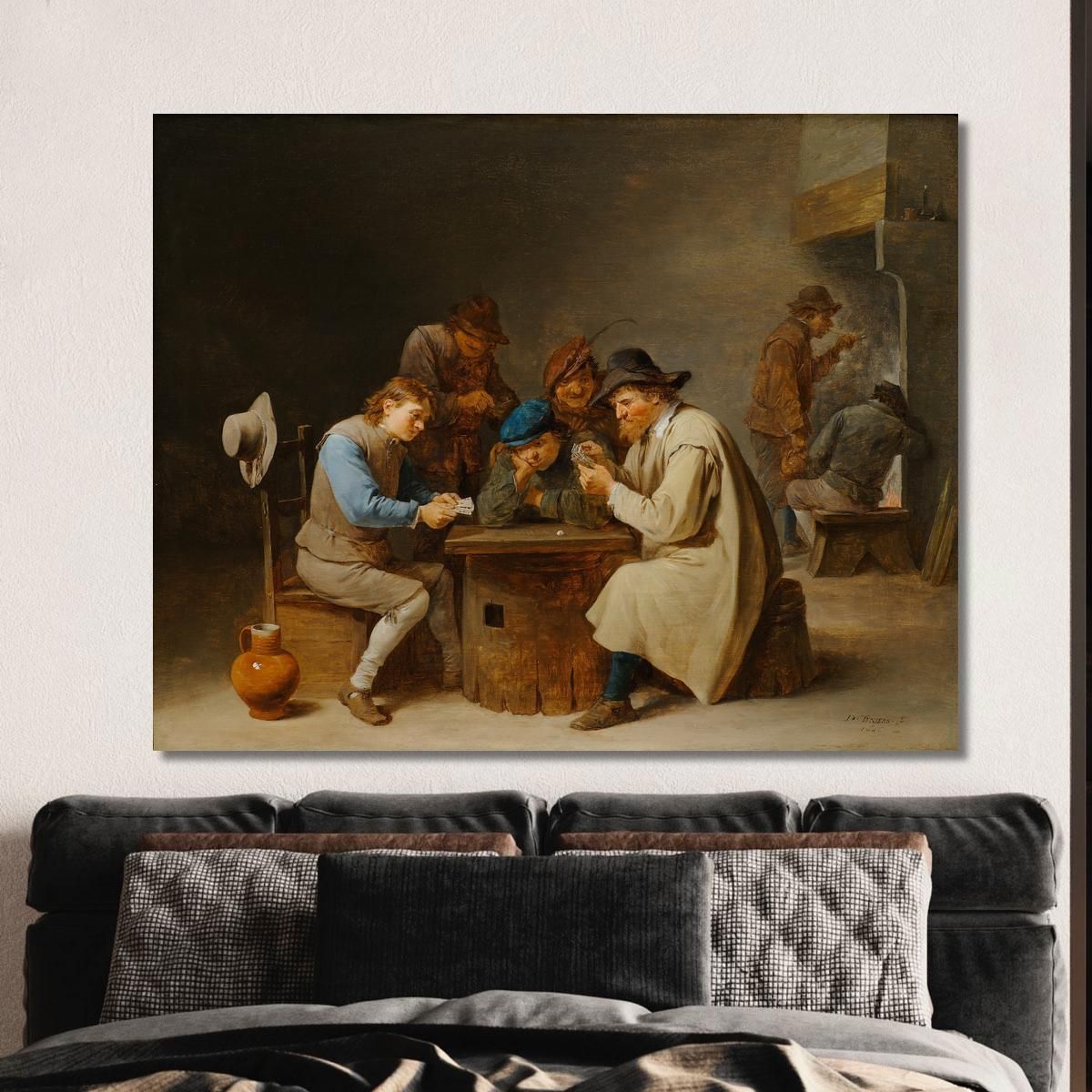 The Card Players David Teniers The Younger dty88 canvas print 