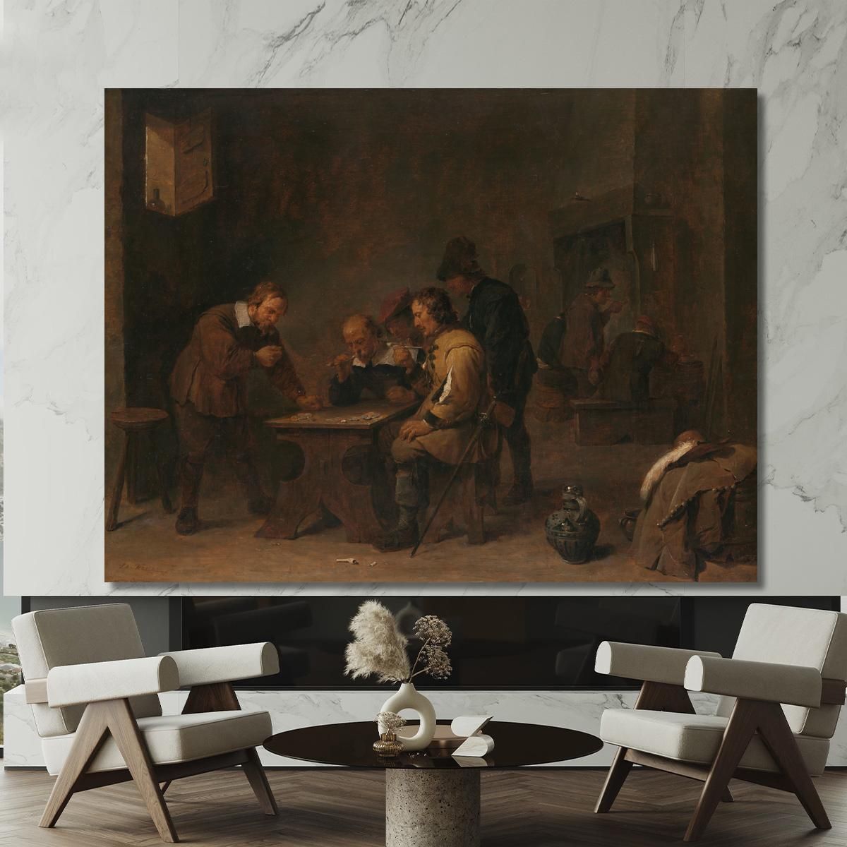 The Gamblers David Teniers The Younger dty95 canvas print 