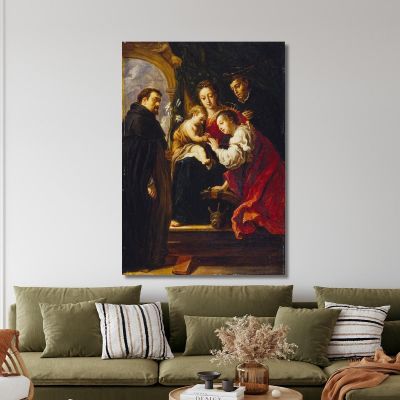 The Mystic Marriage Of Saint Catherine After Fetti David Teniers The Younger dty97 canvas print 