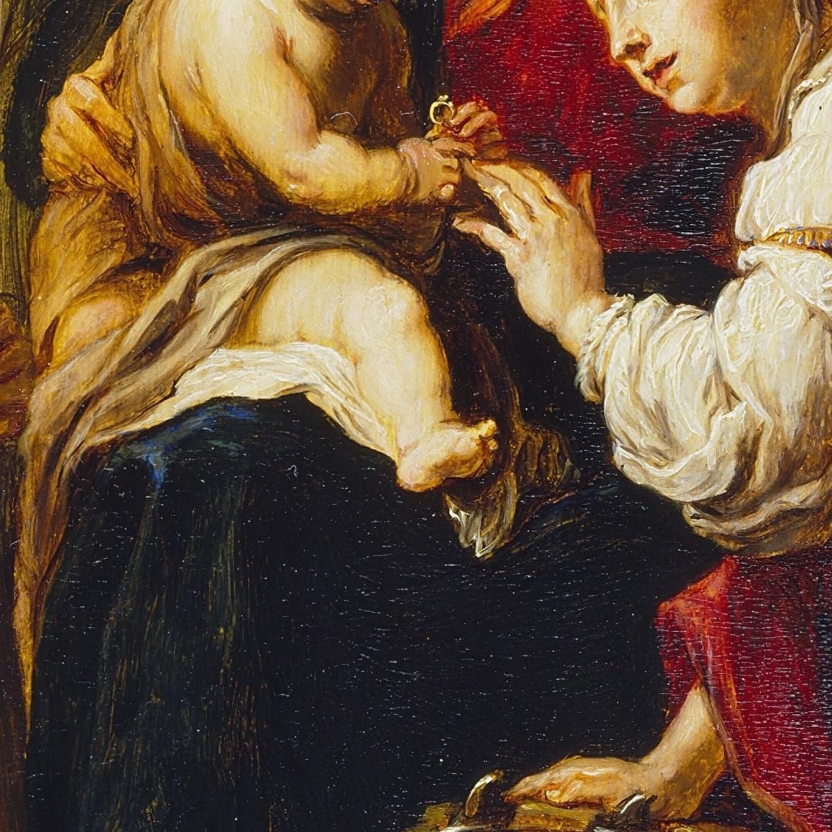 The Mystic Marriage Of Saint Catherine After Fetti David Teniers The Younger dty97 canvas print
