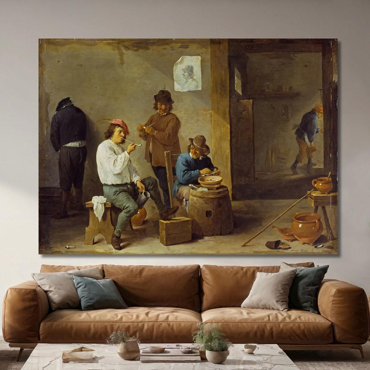 The Smokers David Teniers The Younger dty105 canvas print 
