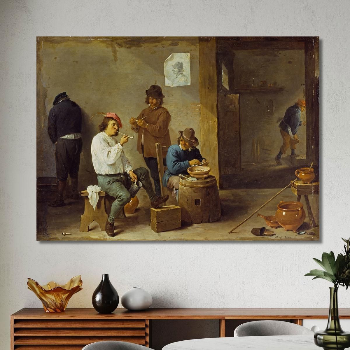The Smokers David Teniers The Younger dty105 canvas print 