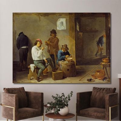 The Smokers David Teniers The Younger dty105 canvas print 