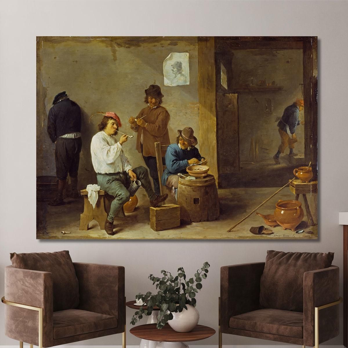 The Smokers David Teniers The Younger dty105 canvas print 