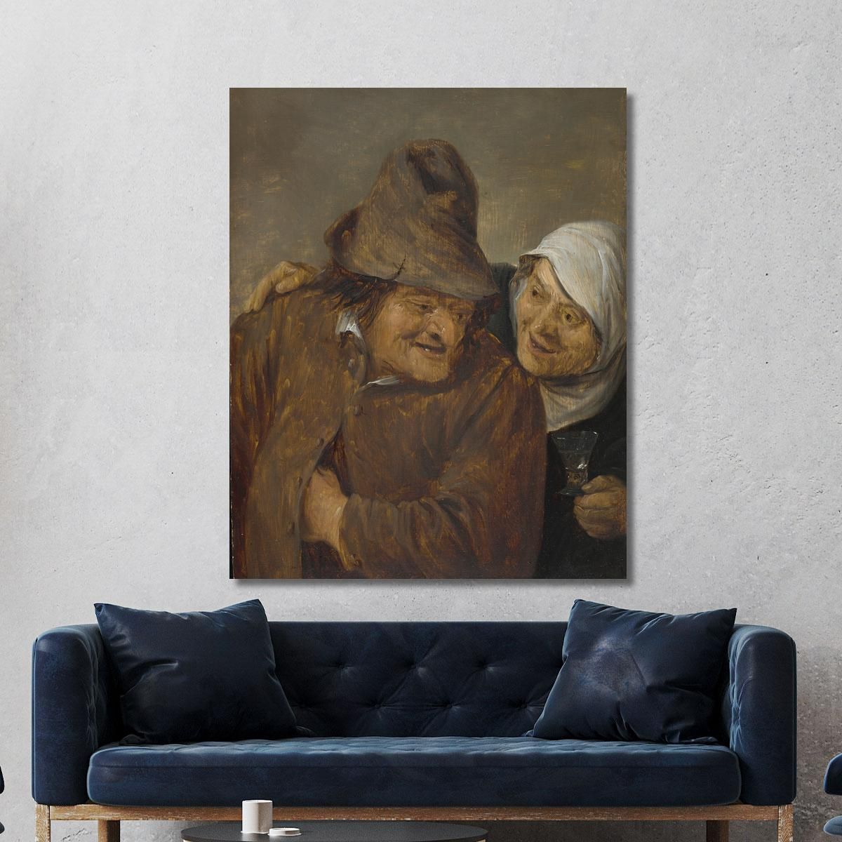 Two Peasants With A Glass Of Wine David Teniers The Younger dty111 canvas print 