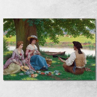 A Picnic Party Edmund Blair Leighton ebl4 canvas print 