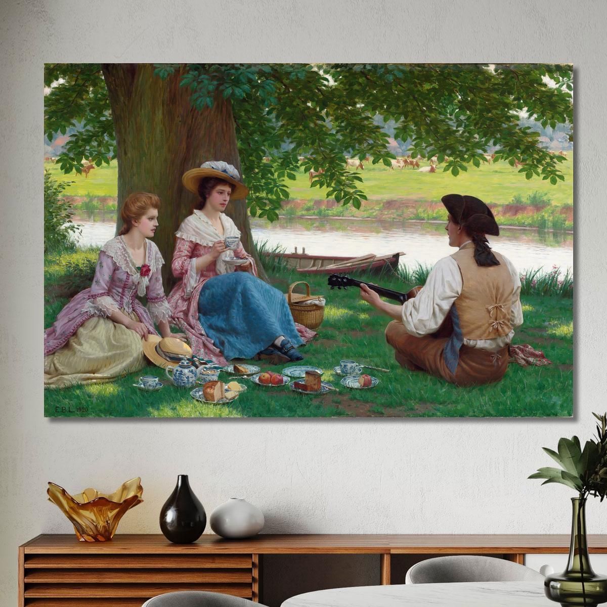 A Picnic Party Edmund Blair Leighton ebl4 canvas print 