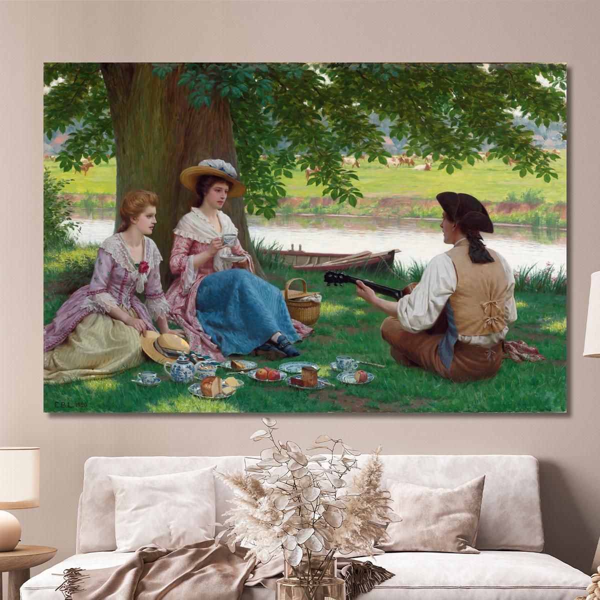 A Picnic Party Edmund Blair Leighton ebl4 canvas print 