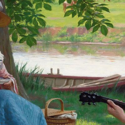 A Picnic Party Edmund Blair Leighton ebl4 canvas print