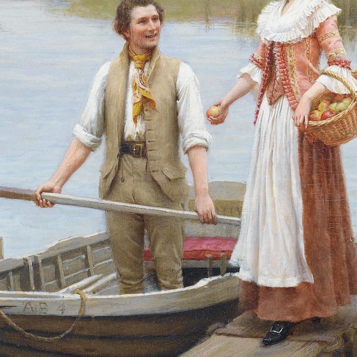 An Apple For The Boatman Edmund Blair Leighton ebl5 canvas print