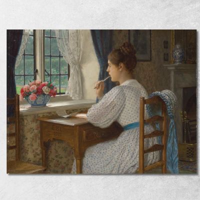 Straying Thoughts Edmund Blair Leighton ebl20 canvas print 