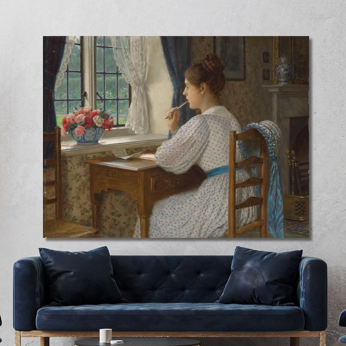 Straying Thoughts Edmund Blair Leighton ebl20 canvas print 