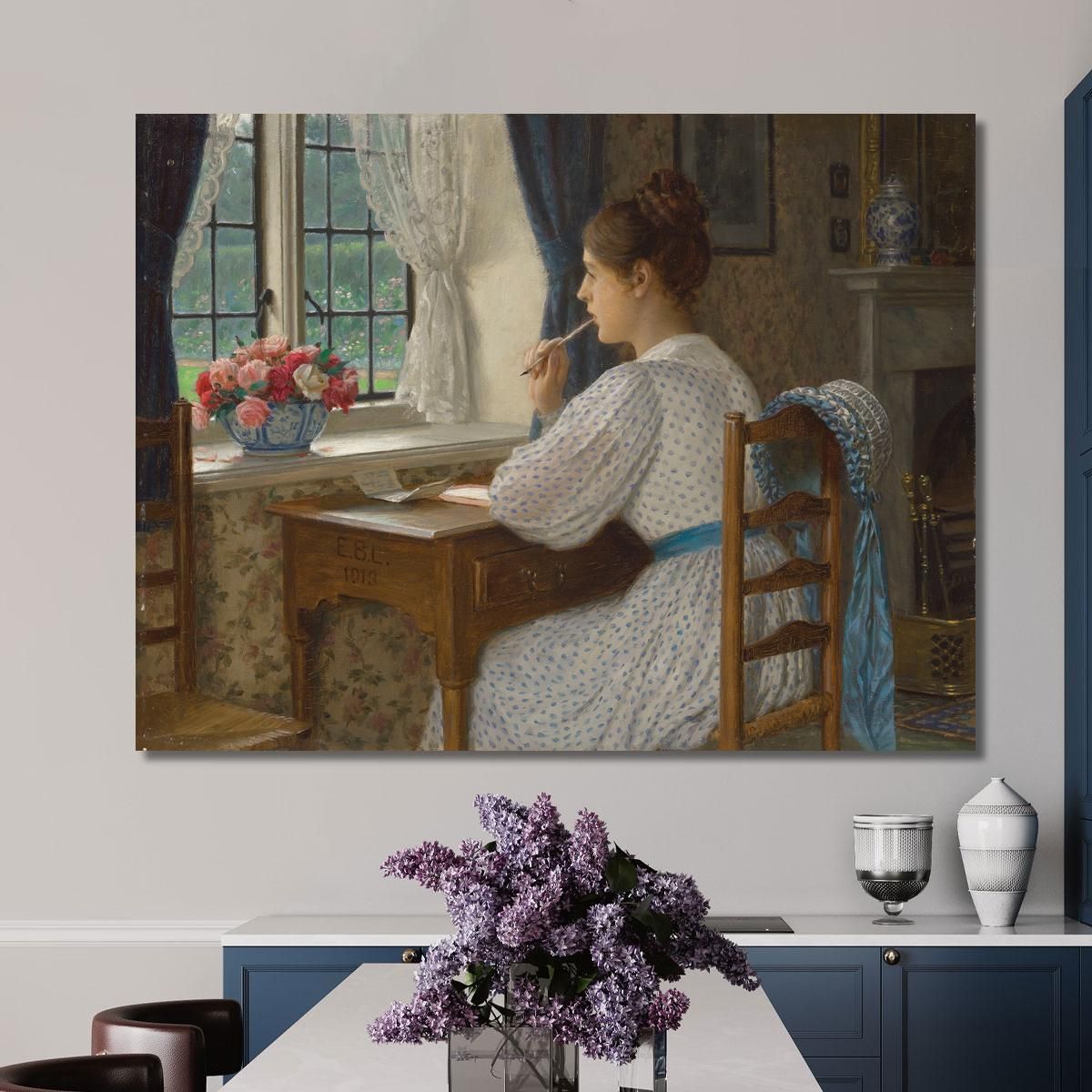 Straying Thoughts Edmund Blair Leighton ebl20 canvas print 
