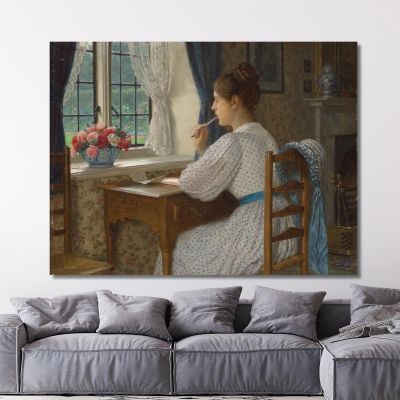 Straying Thoughts Edmund Blair Leighton ebl20 canvas print 