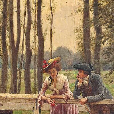 The Trysting Place Edmund Blair Leighton ebl27 canvas print
