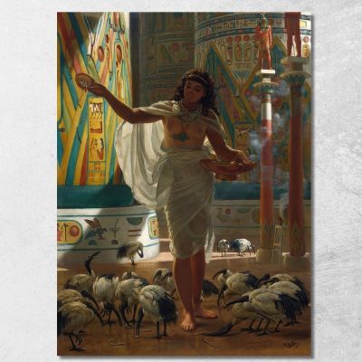 Feeding The Sacred Ibis In The Halls Of Karnac Edward John Poynter ejp14 canvas print 