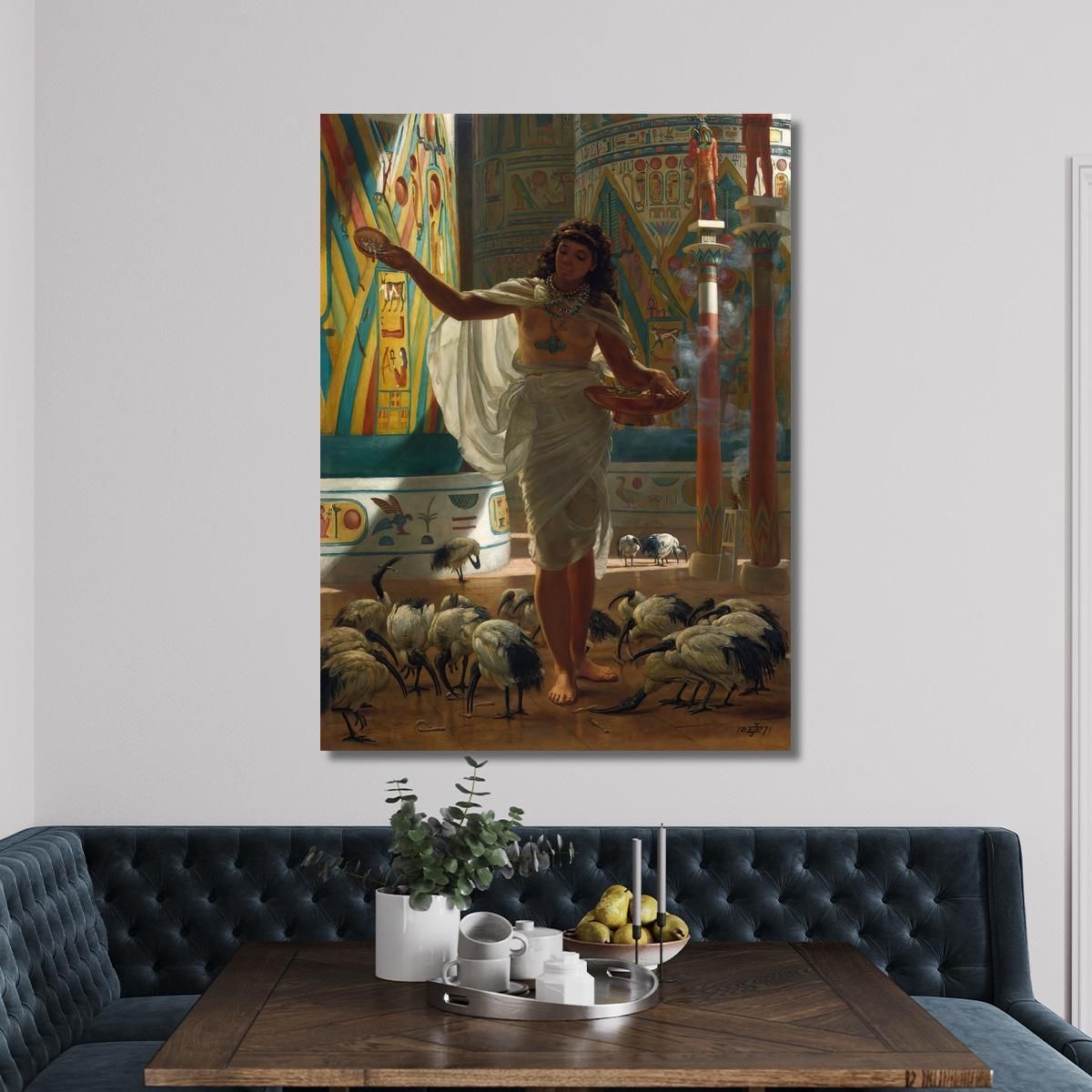 Feeding The Sacred Ibis In The Halls Of Karnac Edward John Poynter ejp14 canvas print 