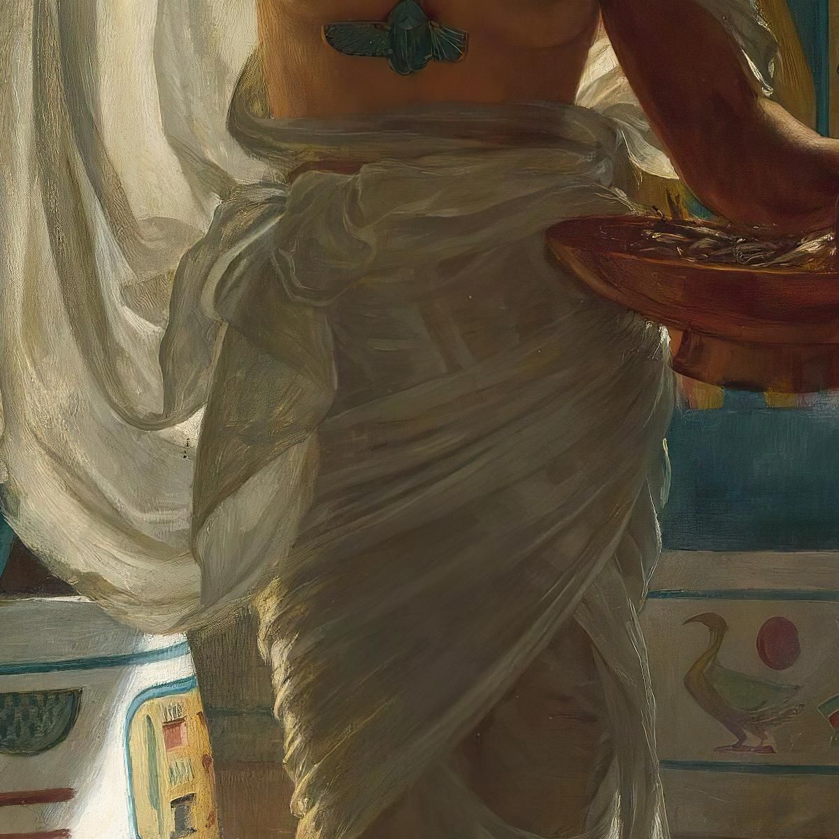 Feeding The Sacred Ibis In The Halls Of Karnac Edward John Poynter ejp14 canvas print
