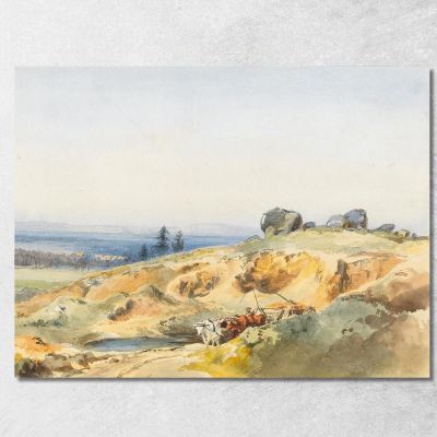 A Landscape With A Narrow Path And An Oxcart Edward Theodore Compton etc1 canvas print 
