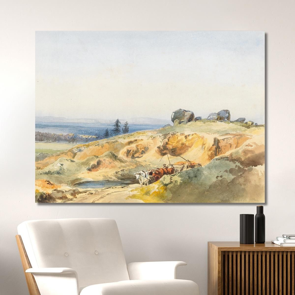 A Landscape With A Narrow Path And An Oxcart Edward Theodore Compton etc1 canvas print 
