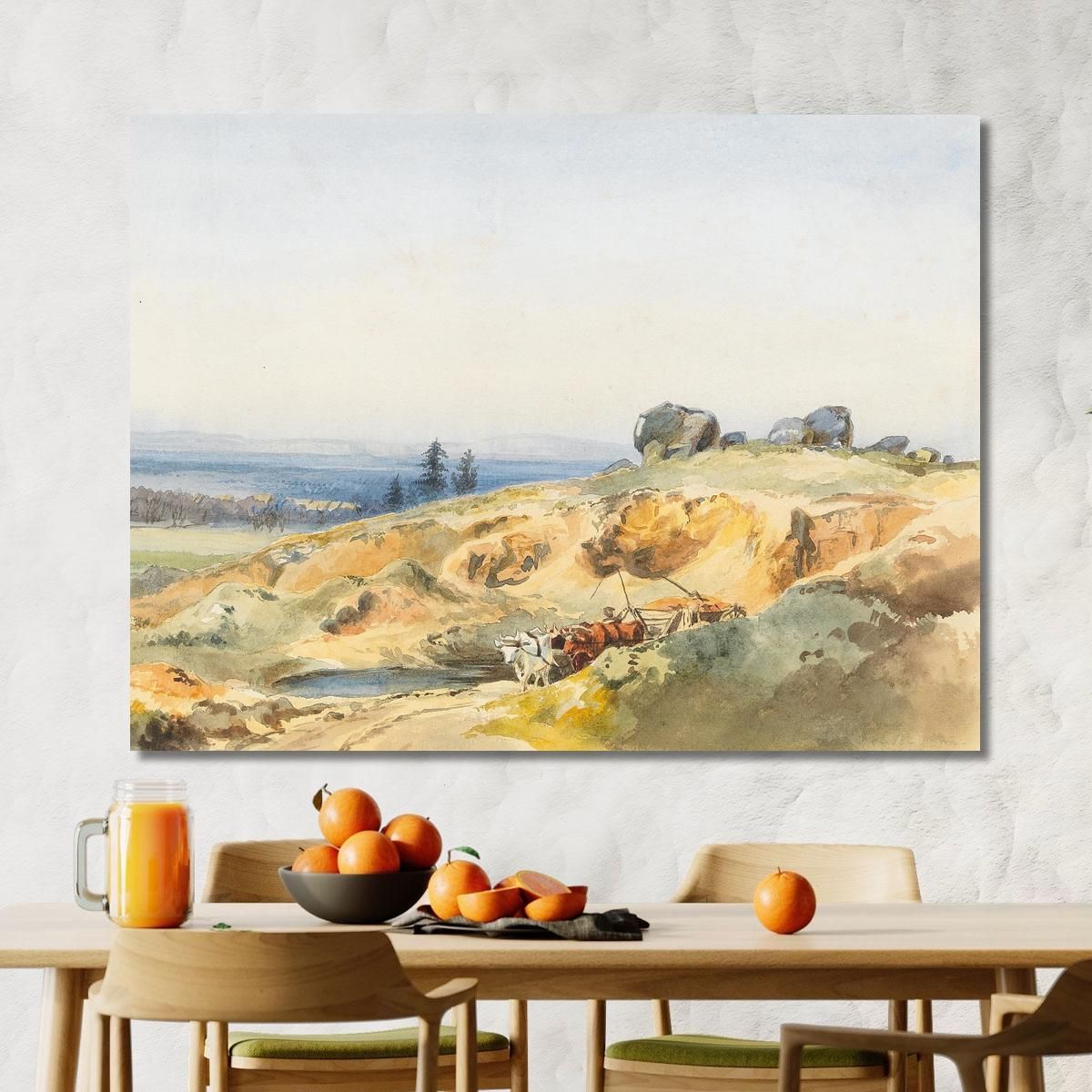 A Landscape With A Narrow Path And An Oxcart Edward Theodore Compton etc1 canvas print 