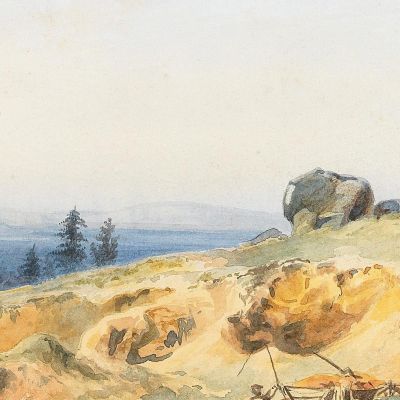 A Landscape With A Narrow Path And An Oxcart Edward Theodore Compton etc1 canvas print