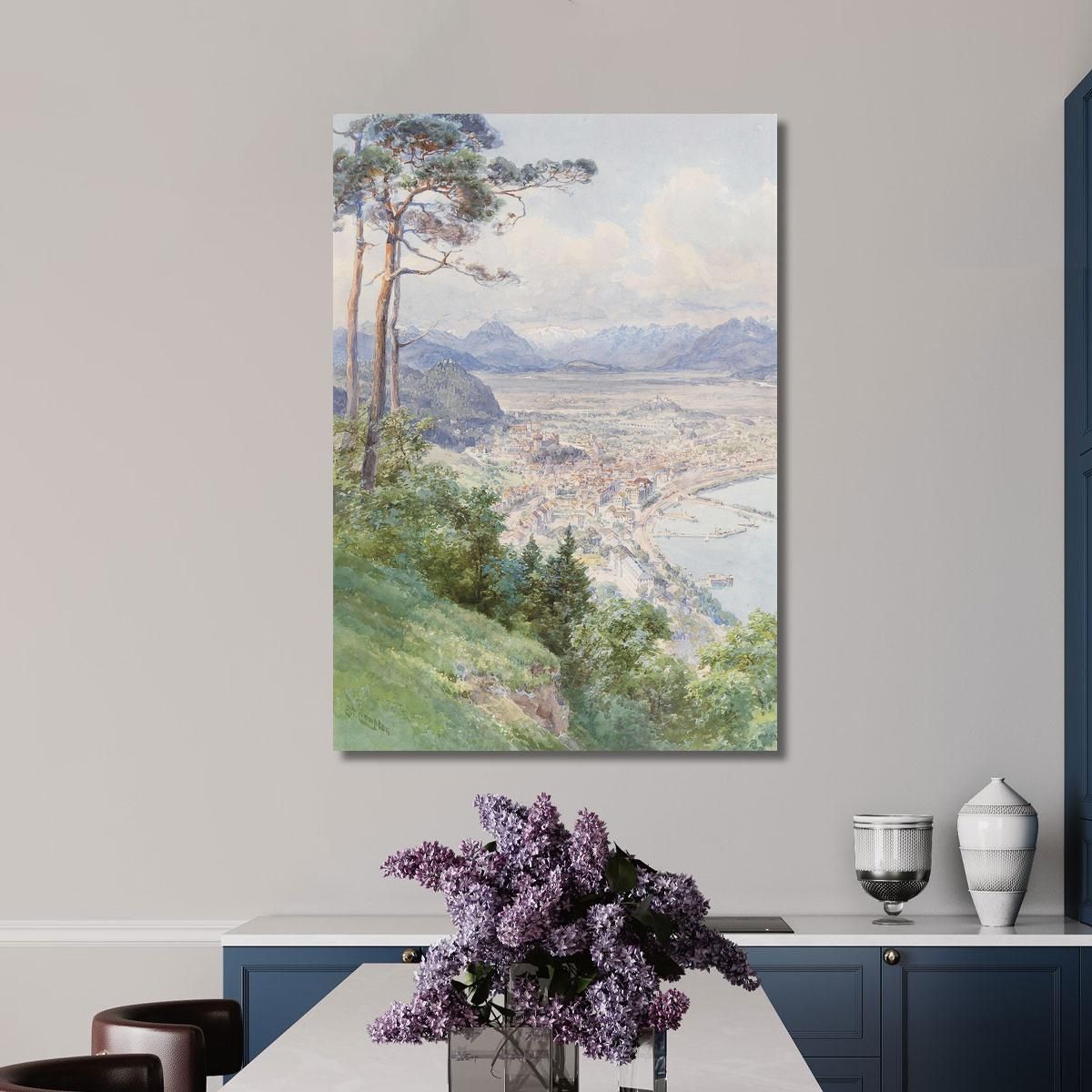 A View Of Bregenz And Lake Bodensee Edward Theodore Compton etc2 canvas print 